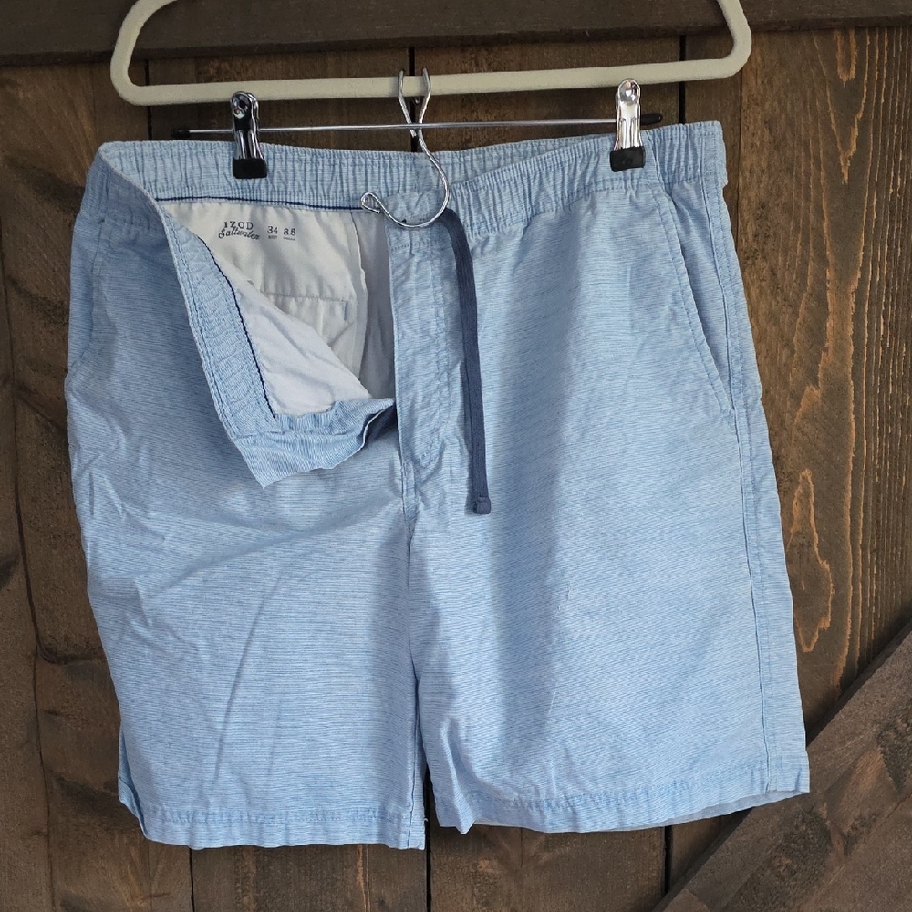 Izod Saltwater Blue and White Striped Shorts